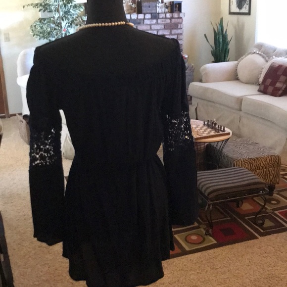 Indulge Off Shoulders Navy Kimono  Sleeve Dress - Picture 3 of 3